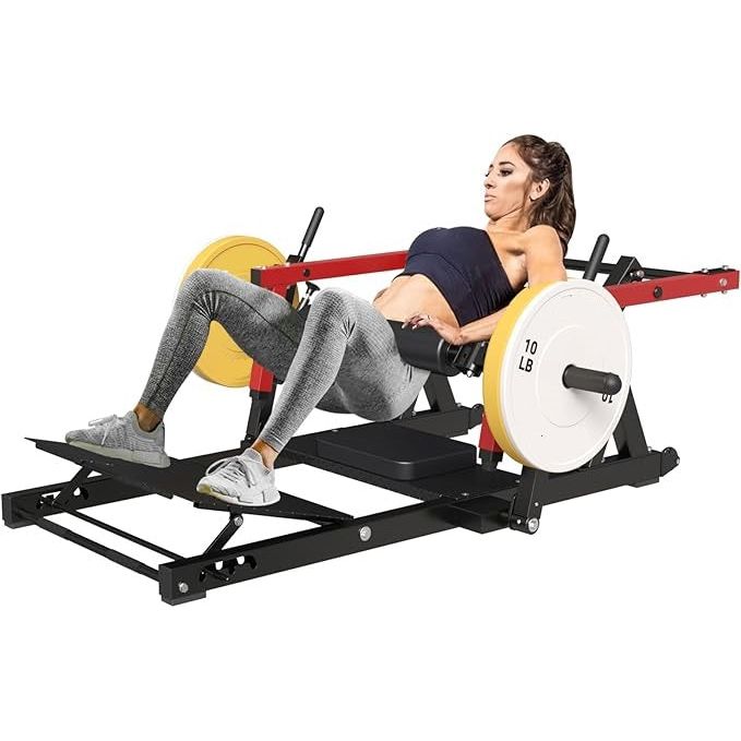 Plate-Loaded Hip Thrust Machine 800LBS Capacity with Adjustable Footboard for Glute Building
