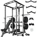 Power Cage with LAT PullDown, 1000LB Squat Rack & Storage for Garage Gym