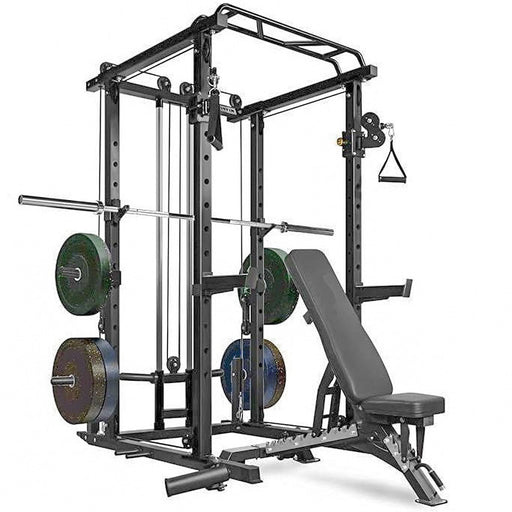 Power Cage with LAT PullDown, 1000LB Squat Rack & Storage for Garage Gym