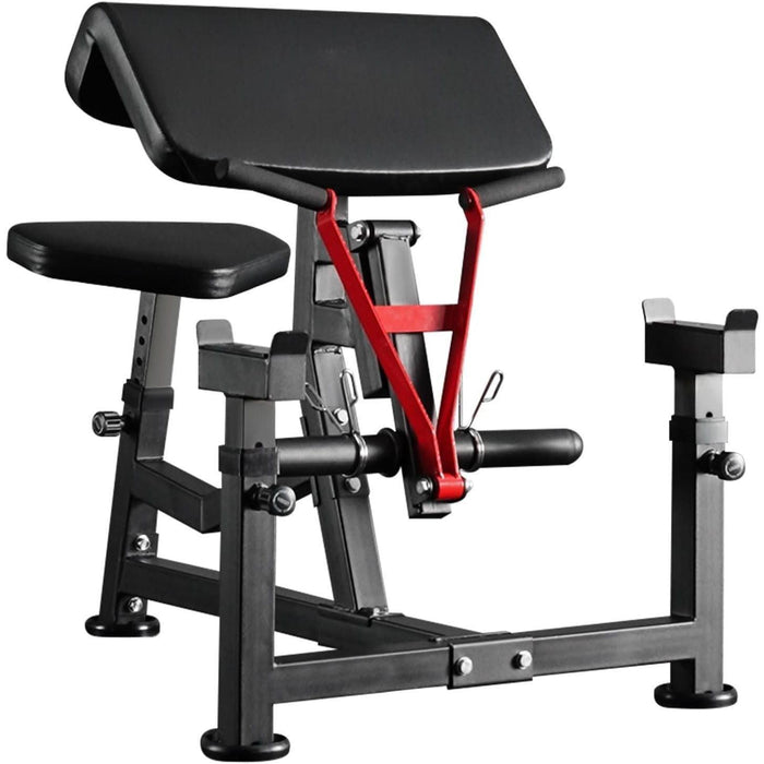 Preacher Curl Bench Plate Loaded Bicep Curl Machine 2 in 1 Arm Training for Home Gym