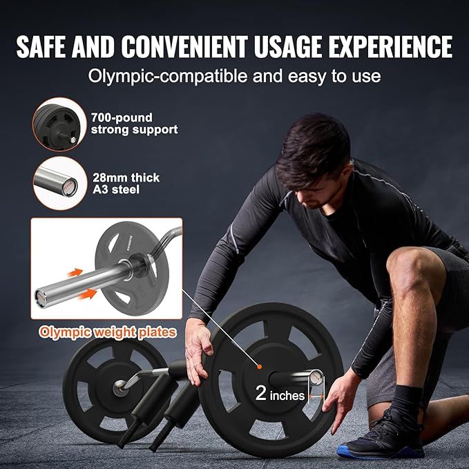Safety Squat Bar 700lbs with Hex Barbell Trap Bar
