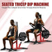 Seated Dip Machine Plate Loaded Tricep Dip Press & Cable Bar Combo for Home Gym