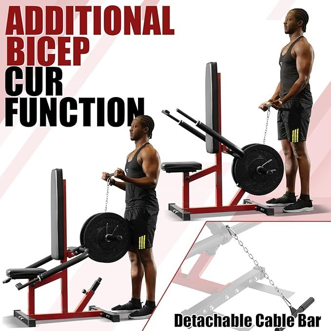 Seated Dip Machine Plate Loaded Tricep Dip Press & Cable Bar Combo for Home Gym