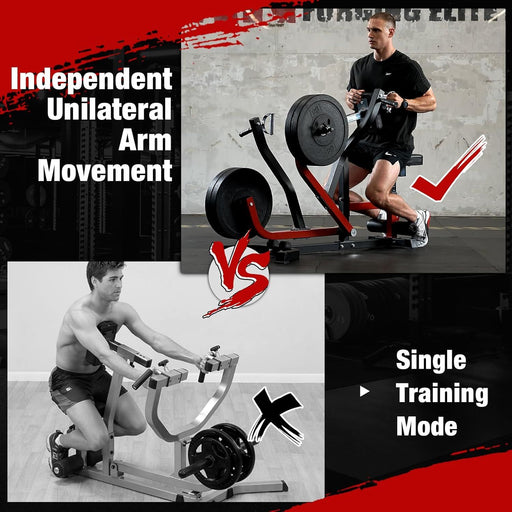Seated Row Machine Plate Loaded Adjustable Back Workout Equipment with Independent Arms