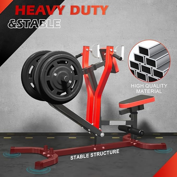 Seated Row Machine Plate Loaded with Independent Arms Multi Grip Positions for Upper Body Workout