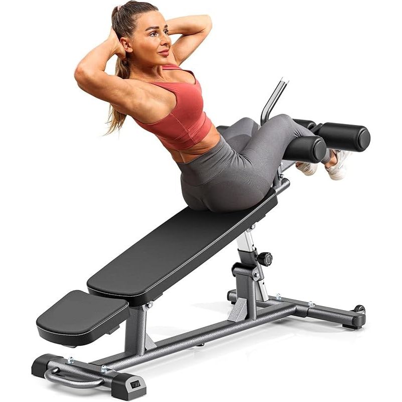 Semi-Commercial Sit-Up Bench with Reverse Crunch Handle Adjustable for Ab & Core Workout