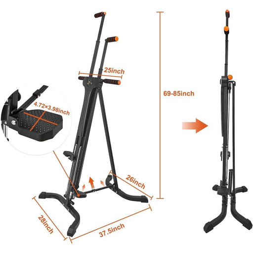 Vertical Climber Exercise Machine for Home Gym with 4 Metal Guide Rails Folding Cardio Machine