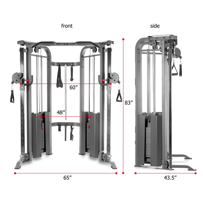 XMark Fitness Functional Trainer Cable Machine with Dual 200 lb Weight Stacks