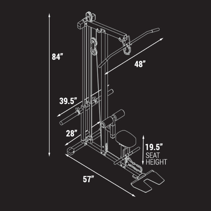 XMark Fitness Lat Pull-Down Machine with Low-Row XM-7618