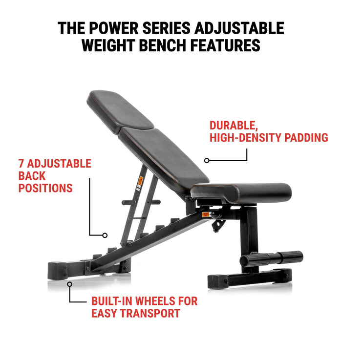 XMark Fitness Power Series Adjustable Dumbbell Weight Bench XM-9022